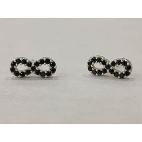 Omar Silver Sonsuzluk Siyah 925 Ayar Kadın Gümüş Küpe