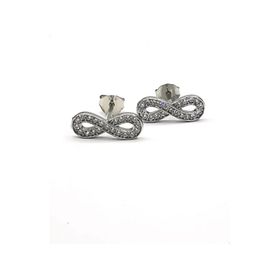 Omar Silver Zirkon Taşlı Sonsuzluk 925 Ayar Kadın Gümüş Küpe