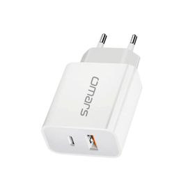 Omars 20W PD Çift Portlu USB-C ve USB-A Hızlı Şarj Cihazı