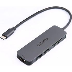 Omars 5 Port Type-C 4K HDMI Video Transferi 5 Gbps USB 3.1 SD/TF Kart Uyumlu Hub Çoklayıcı Adaptör