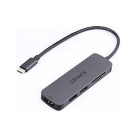 Omars 5 Port Type-C 4K HDMI Video Transferi 5 Gbps USB 3.1 SD/TF Kart Uyumlu Hub Çoklayıcı Adaptör
