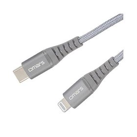Omars iPhone Type-C to Lightning Örgülü 1 mt Gri Hızlı Şarj ve Data Kablosu
