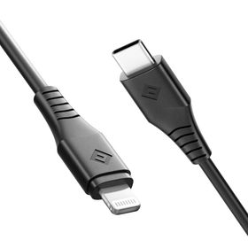 Omars Siyah 1.2 m Novoo Type-C iPhone Lightning Hızlı Şarj Kablosu