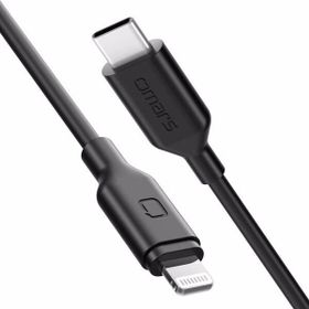 Omars Siyah 1.2 m Novoo Type-C iPhone Lightning Hızlı Şarj Kablosu