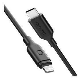 Omars Type-C iPhone Siyah 1 mt MFI Lightning PD Hızlı Şarj Kablosu