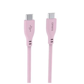 Omars Type-C to Type-C Silikon PD Pembe Hızlı Şarj Kablosu