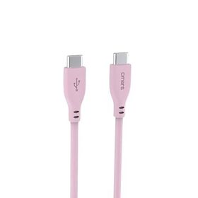 Omars Type-C to Type-C Silikon PD Pembe Hızlı Şarj Kablosu