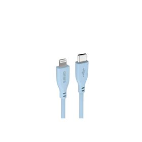 Omars USB-C to MFI Lightning iPhone Silikon PD Mavi Hızlı Şarj Kablosu