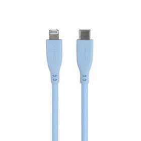 Omars USB-C to MFI Lightning iPhone Silikon PD Mavi Hızlı Şarj Kablosu