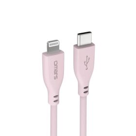 Omars Usb-C To Mfı Lightning iPhone Silikon Pd Pembe Hızlı Şarj Kablosu