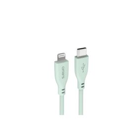 Omars USB-C to MFI Lightning iPhone Silikon PD Yeşil Hızlı Şarj Kablosu