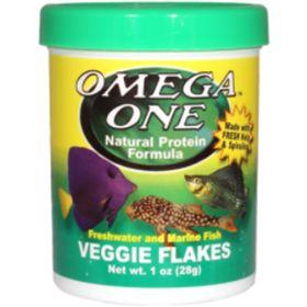 Omega One Veggie Flakes 1000 ml 148 gr Balık Yemi