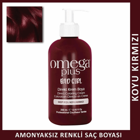 Omega Plus Bad Girl Koyu Kırmızı Amonyaksız Renkli 250 ml Saç Boyası