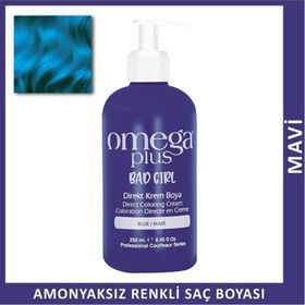 Omega Plus Bad Girl Mavi Amonyaksız Renkli 250 ml Saç Boyası