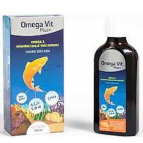Omega Vit Plus+ Omega 3 Vitamin Portakal Aromalı 100 ml Şurup Balık Yağı