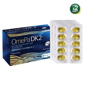 OmePa DK2 Omega 3 Vitamin D MK-7 2x50 Kapsül Balık Yağı