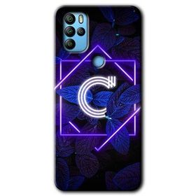 Omix X300 Dark Neon Yaprak C Harfi Baskılı Uyumlu Silikon Kılıf