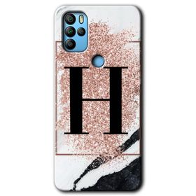 Omix X300 Pembe Mermer Desenli C Harfi Baskılı Uyumlu Silikon Kılıf