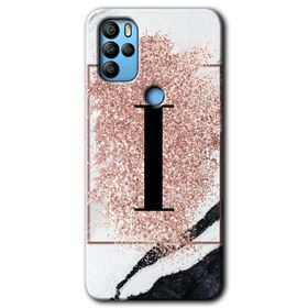 Omix X300 Pembe Mermer Desenli I Harfi Baskılı Uyumlu Silikon Kılıf