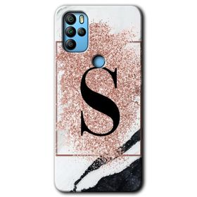 Omix X300 Pembe Mermer Desenli K Harfi Baskılı Uyumlu Silikon Kılıf