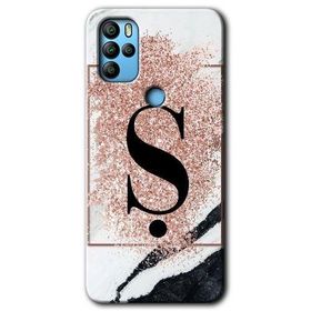 Omix X300 Pembe Mermer Desenli S Harfi Baskılı Uyumlu Silikon Kılıf