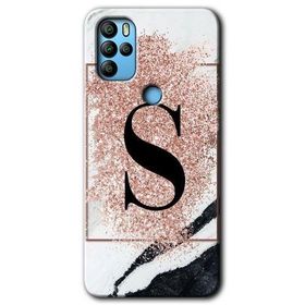 Omix X300 Pembe Mermer Desenli S Harfi Baskılı Uyumlu Silikon Kılıf