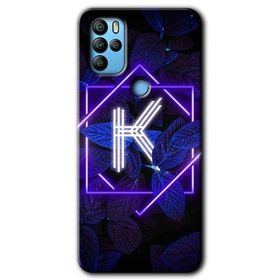 Omix X500 Dark Neon Yaprak K Harfi Baskılı Uyumlu Silikon Kılıf
