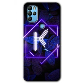 Omix X500 Dark Neon Yaprak K Harfi Baskılı Uyumlu Silikon Kılıf