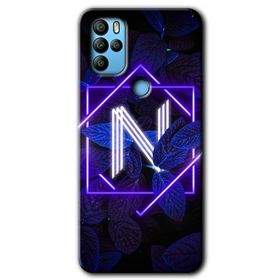 Omix X500 Dark Neon Yaprak N Harfi Baskılı Uyumlu Silikon Kılıf