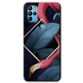 Omix X500 Flamingo Yaprak Baskılı Uyumlu Silikon Kılıf