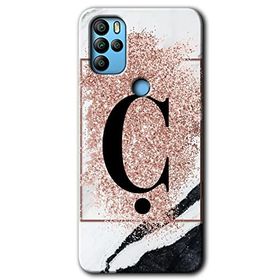 Omix X500 Pembe Mermer Desenli Ç Harfi Baskılı Uyumlu Silikon Kılıf