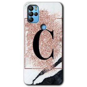 Omix X500 Pembe Mermer Desenli Ç Harfi Baskılı Uyumlu Silikon Kılıf