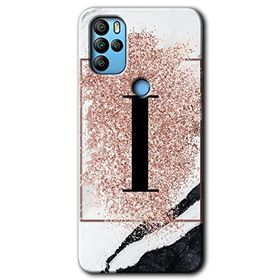 Omix X500 Pembe Mermer Desenli İ Harfi Baskılı Uyumlu Silikon Kılıf
