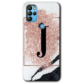 Omix X500 Pembe Mermer Desenli J Harfi Baskılı Uyumlu Silikon Kılıf