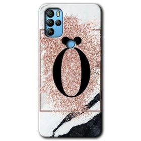 Omix X500 Pembe Mermer Desenli Ö Harfi Baskılı Uyumlu Silikon Kılıf