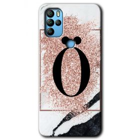 Omix X500 Pembe Mermer Desenli Ö Harfi Baskılı Uyumlu Silikon Kılıf