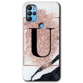 Omix X500 Pembe Mermer Desenli U Harfi Baskılı Uyumlu Silikon Kılıf