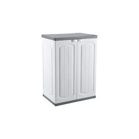 Omnipazar Clk-805 Plastik 2 Kapaklı Çok Amaçlı Demonte Beyaz Banyo Dolabı