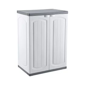 Omnipazar Clk-805 Plastik 2 Kapaklı Çok Amaçlı Demonte Beyaz Banyo Dolabı