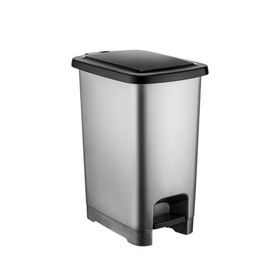 Omnipazar SY-4283 40 Lt Siyah Slim Pedallı Plastik Çöp Kovası