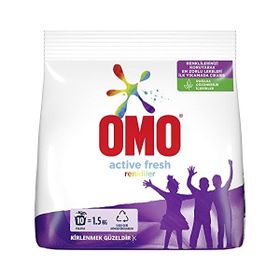 Omo Active Fresh Renkliler için 1.5 kg Toz Deterjan