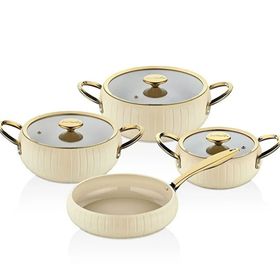 Oms 12001 Allure Pure Ceramic 7 Parça Biogranit Seramik Tencere Seti