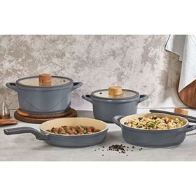 Oms 12050 Oyster Pure Ceramic 7 Parça Tencere Seti