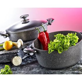 Oms 3002 9 Parça Mayfair Club Bio Gri Granit Tencere Takımı