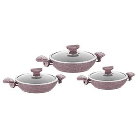 Oms 3004040506SKAH 6 Parça 18-20-22 cm Kahverengi Granit Sahan Set