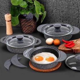 Oms 3015 Granit 6 Parça Kırmızı Sahan Seti