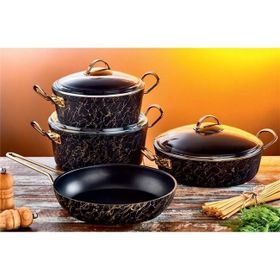 Oms 3036 7 Parça Bakır Granit Döküm Tencere Set