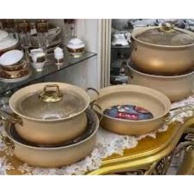 Oms 3044 7 Parça Krem Granit Bakraç Tencere Seti