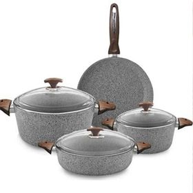 Oms 3105/G Granit 7 Parça Gri Tencere Seti
