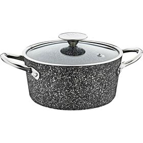 Oms 3116 Granit 26 cm Siyah Derin Tencere